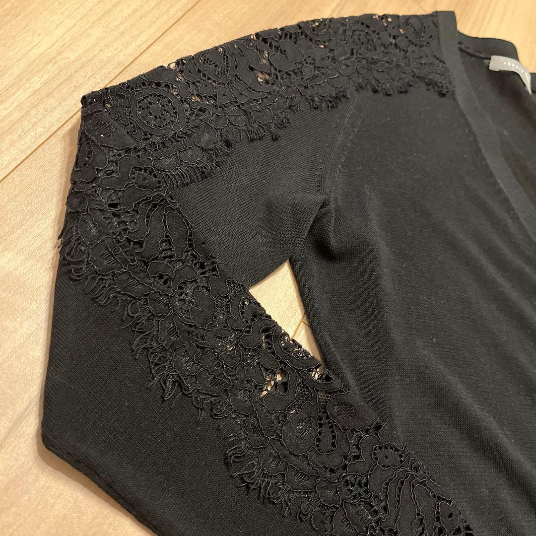 セオリーリュクス　黒レースカーディガン
