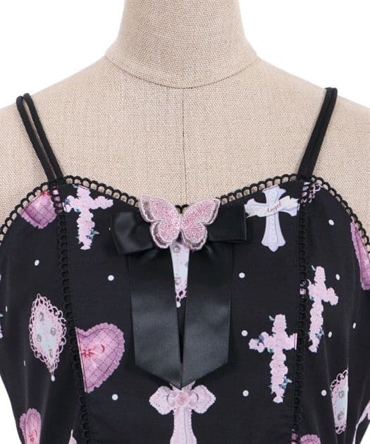 axes femme kawaii ロージークロスジャンスカ 黒