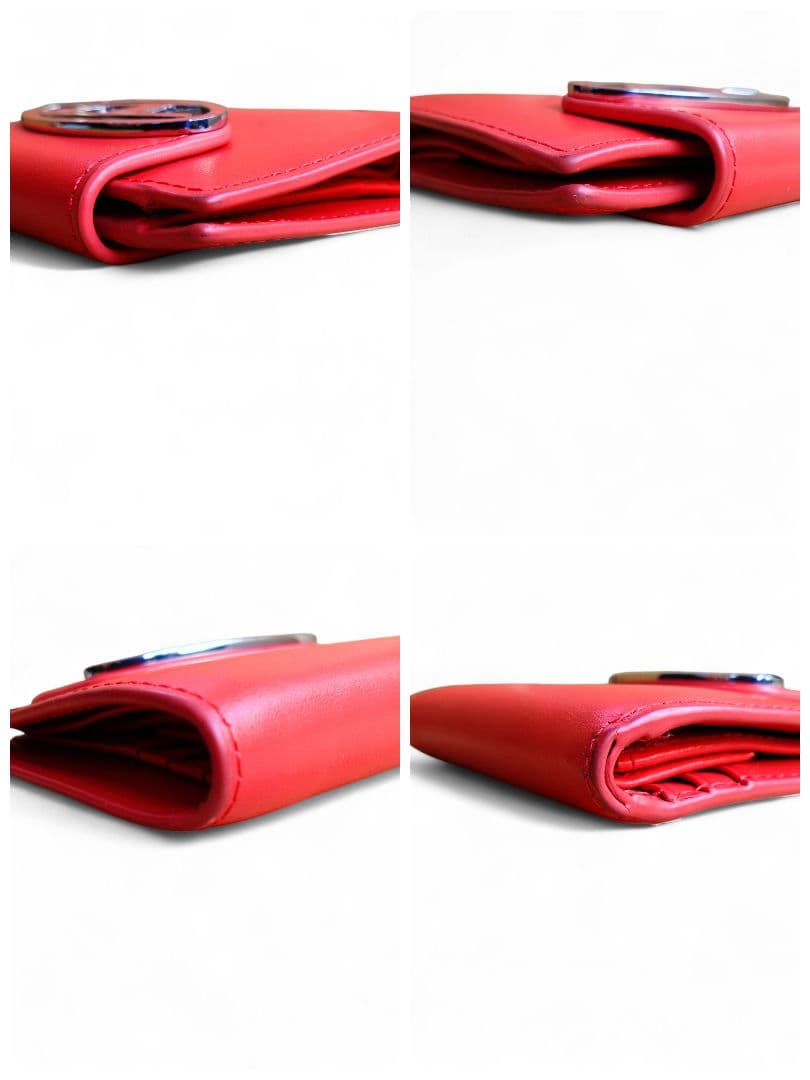 【極美品】ディーゼル 二つ折り財布 デカロゴ レッド ワンダーカミール