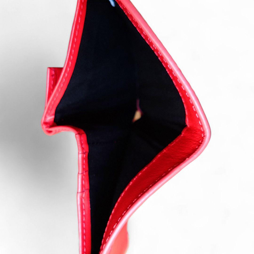 【極美品】ディーゼル 二つ折り財布 デカロゴ レッド ワンダーカミール