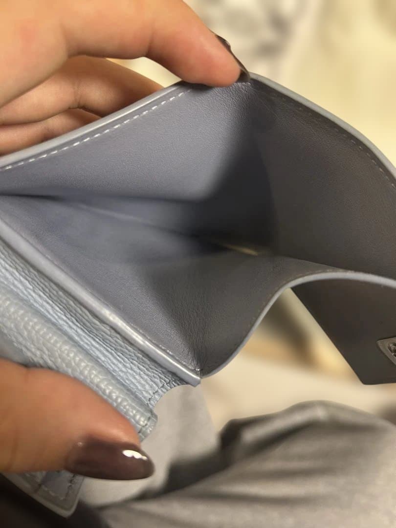 【即日発送可】 LOEWE 水色　三つ折り財布【タイムセール中】